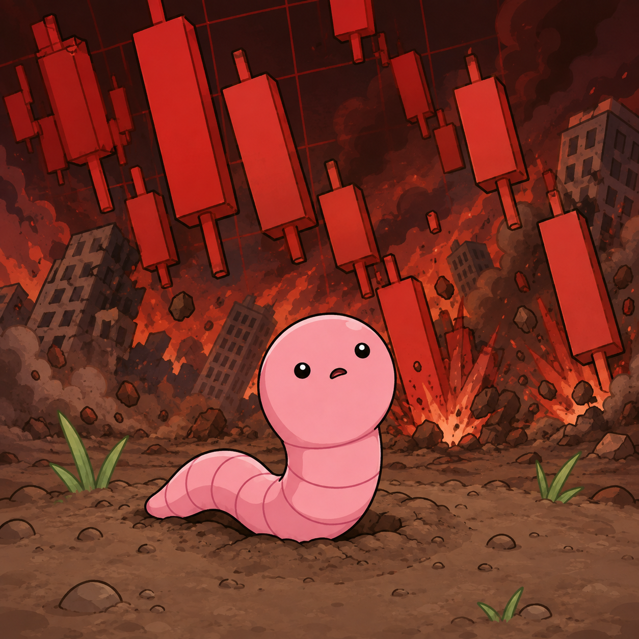 WORM calmly sitting through a dramatic market crash
